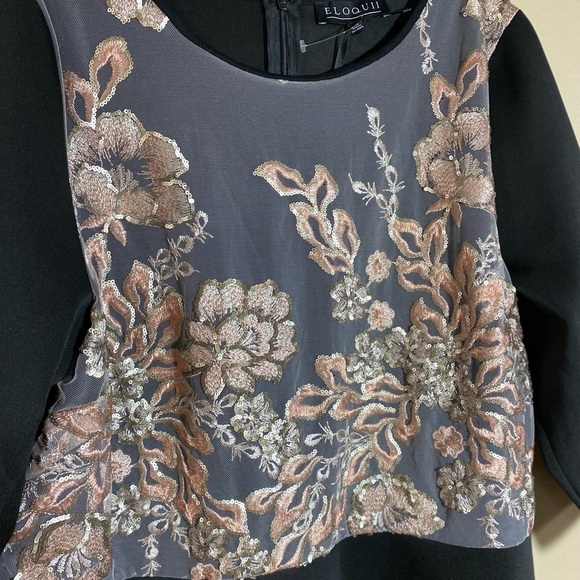 Eloquii embroidered sequin peplum blouse 20 - Picture 4 of 5